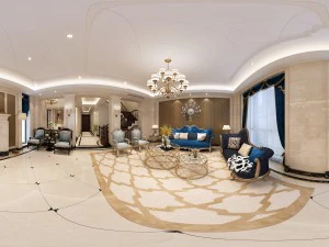 panoramic 360 deluxe european family living room restaurant 02 3D Model