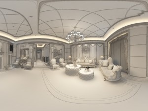 panoramic 360 deluxe european family living room restaurant 02 3Dモデル