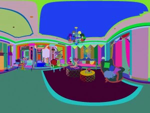 panoramic 360 deluxe european family living room restaurant 02 3D Model