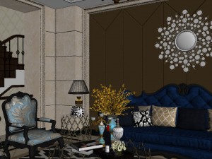panoramic 360 deluxe european family living room restaurant 02 3Dモデル