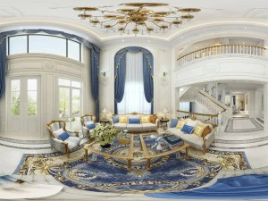 Restaurante panor&aacute;mico 360 de lujo con sala de estar familiar europea 03 Modelo 3D