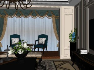 panoramic 360 deluxe european family living room restaurant 04 3D Model