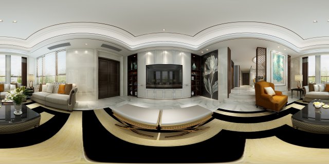 panoramic 360 deluxe european family living room restaurant 06 3D मॉडल .c4d .max .obj .3ds .fbx .stl .blend 