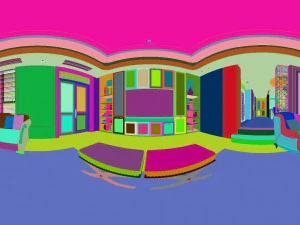 panoramic 360 deluxe european family living room restaurant 06 3D Model