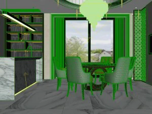 panoramic 360 deluxe european family living room restaurant 06 3D Model