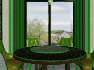 panoramic 360 deluxe european family living room restaurant 06 3D Model