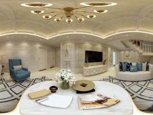 panoramic 360 deluxe european family living room restaurant 07 3D Model