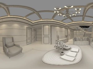 panoramic 360 deluxe european family living room restaurant 07 3D Model