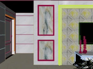 panoramic 360 deluxe european family living room restaurant 07 3D Model