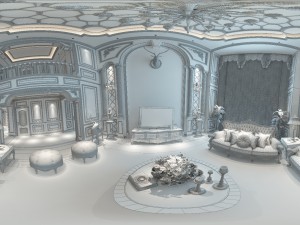 panoramic 360 deluxe european family living room restaurant 08 3D Model