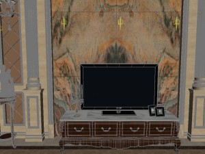panoramic 360 deluxe european family living room restaurant 08 3D Model