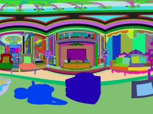 panoramic 360 deluxe european family living room restaurant 09 3D Model