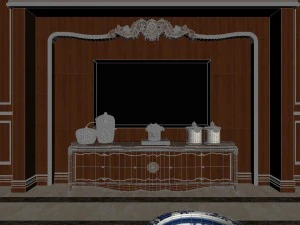 panoramic 360 deluxe european family living room restaurant 09 3D Model