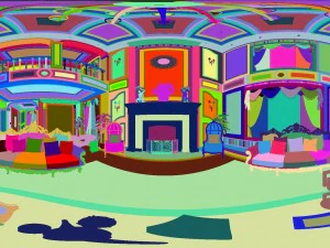panoramic 360 deluxe european family living room restaurant 10 3D Model