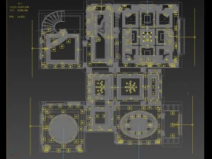 panoramic 360 deluxe european family living room restaurant 10 3D Model