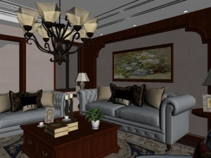 panoramic 360 deluxe european family living room restaurant 12 3D Model