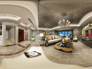 panoramic 360 deluxe european family living room restaurant 13 3D Model