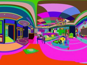 panoramic 360 deluxe european family living room restaurant 13 3D Model