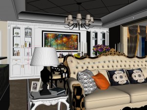 panoramic 360 deluxe european family living room restaurant 13 Model 3D