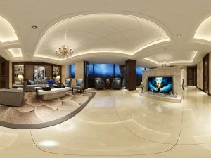 パノラマ 360 デラックス ヨーロッパのファミリー リビング ルーム レストラン 14 3Dモデル
