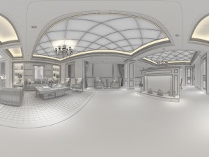 panoramic 360 deluxe european family living room restaurant 14 Model 3D