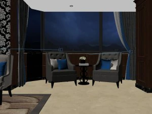 panoramic 360 deluxe european family living room restaurant 14 3D Model