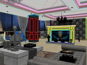 panoramic 360 deluxe european family living room restaurant 14 3D Model