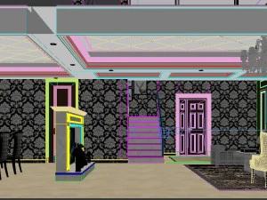 panoramic 360 deluxe european family living room restaurant 14 3D Model