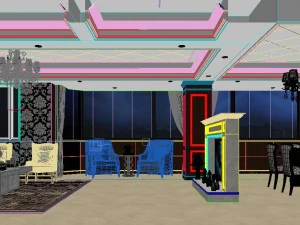 panoramic 360 deluxe european family living room restaurant 14 3D Model
