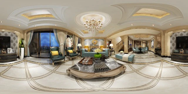 panoramic deluxe european family living room restaurant 15 3D Model .c4d .max .obj .3ds .fbx .stl .blend