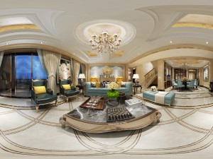 panoramic deluxe european family living room restaurant 15 3D Модель