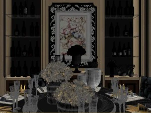 panoramic deluxe european family living room restaurant 15 3D Model