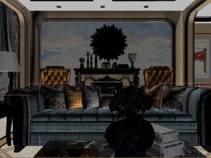 panoramic deluxe european family living room restaurant 15 Modelo 3D