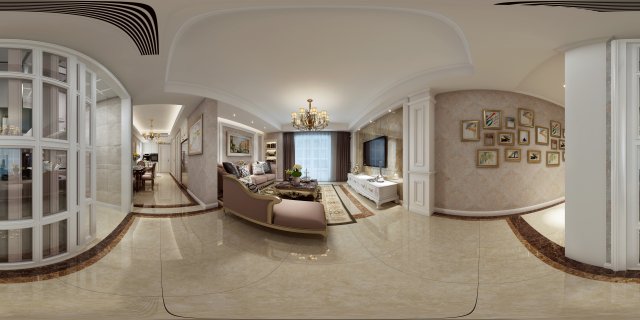 panoramic deluxe european family living room restaurant 17 Modello 3D .c4d .max .obj .3ds .fbx .stl .blend 