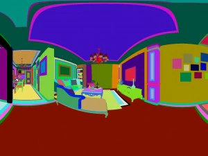 panoramic deluxe european family living room restaurant 17 3D Model