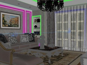 panoramic deluxe european family living room restaurant 17 Modello 3D