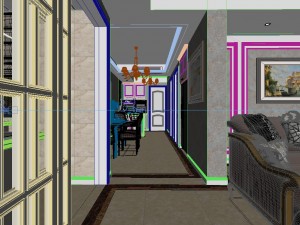 panoramic deluxe european family living room restaurant 17 Modello 3D