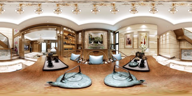 panorama mix and match style living room Modelo 3D .c4d .max .obj .3ds .fbx .stl .blend 
