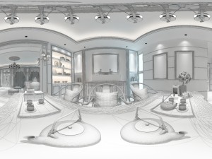 panorama mix and match style living room Modelo 3D