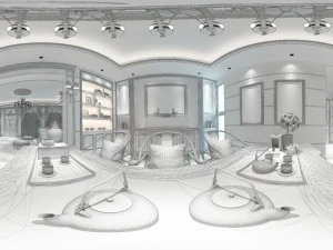 panorama mix and match style living room 3D Model