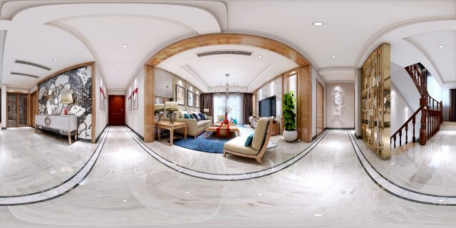 panorama mashup style family living room restaurant 01 Model 3D .c4d .max .obj .3ds .fbx .stl .blend