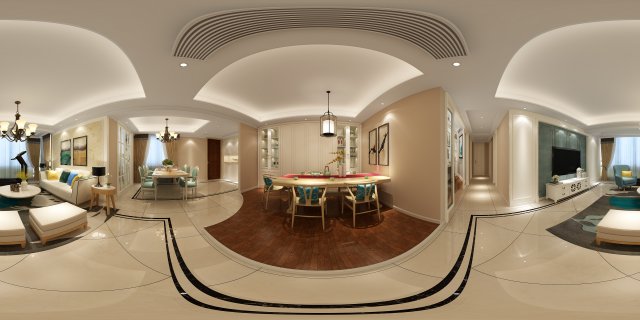 panorama mix and match the living room restaurant space 02 Modelo 3D .c4d .max .obj .3ds .fbx .stl .blend