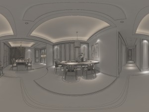 panorama mix and match the living room restaurant space 02 Modelo 3D
