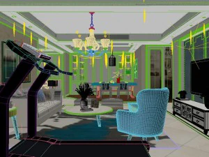 panorama mix and match the living room restaurant space 02 3D Model