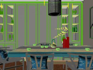 panorama mix and match the living room restaurant space 02 3D Model