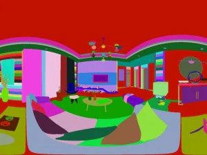 panorama mixed living room restaurant space 03 3D Model