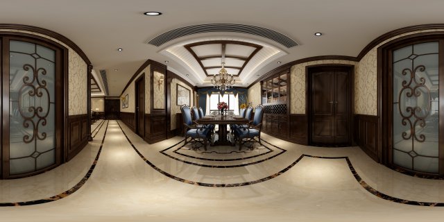 panoramic 360 american style restaurant kitchen space 01 3Dモデル .c4d .max .obj .3ds .fbx .stl .blend 