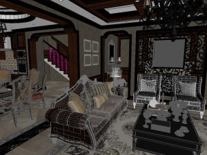 panoramic american style restaurant kitchen space 02 3D 模型