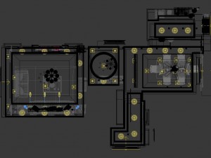 panoramic 360 american style restaurant kitchen space 03 Modello 3D