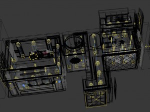 panoramic 360 american style restaurant kitchen space 03 Modello 3D